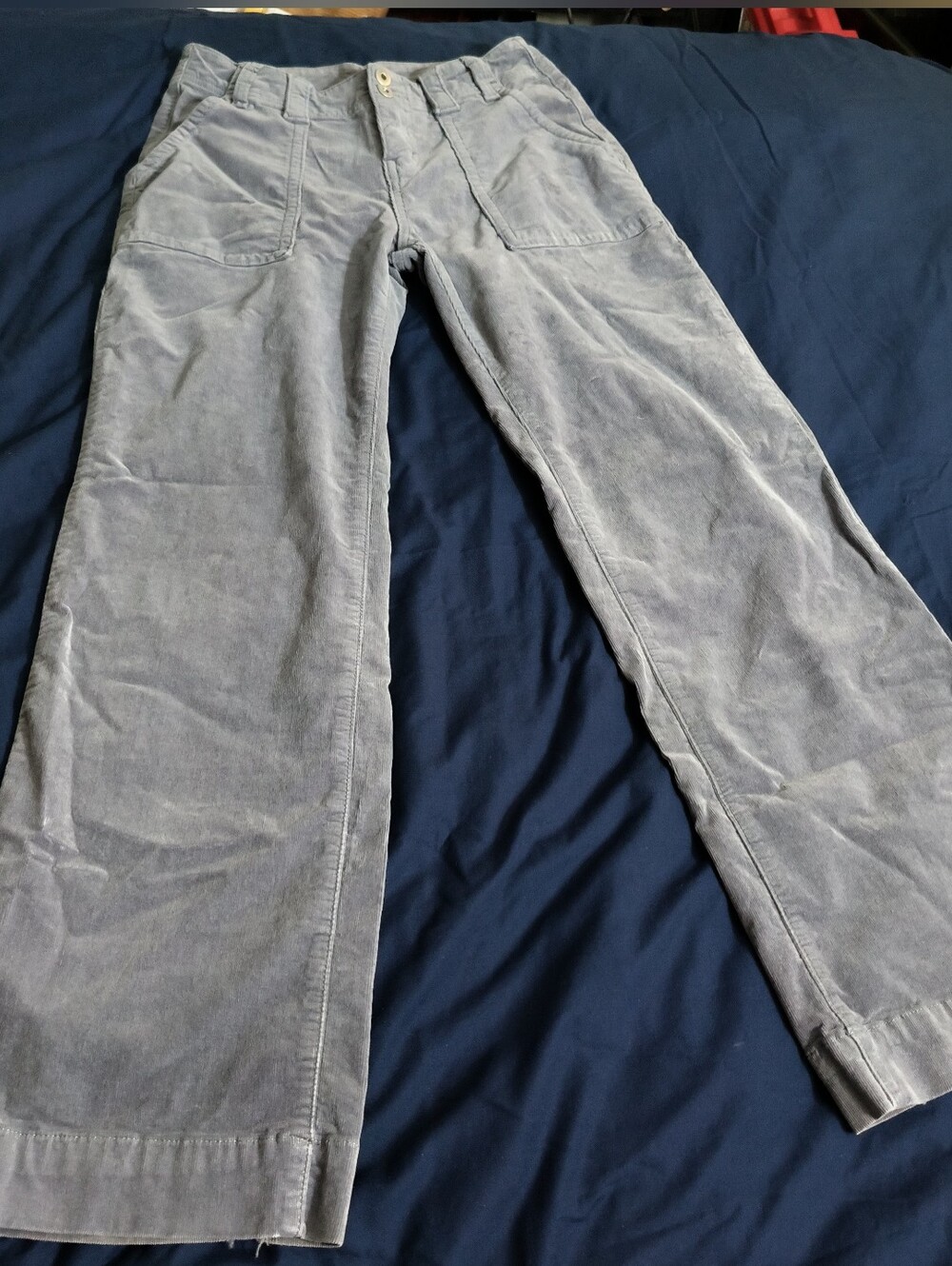 Flamingals Light Gray Wide-Leg Corduroy Pants Sz Medium